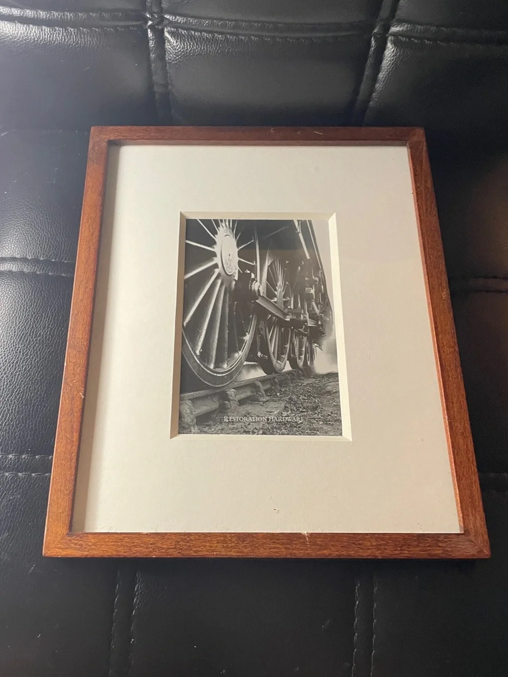 Restoration Hardware warm-toned wooden frame